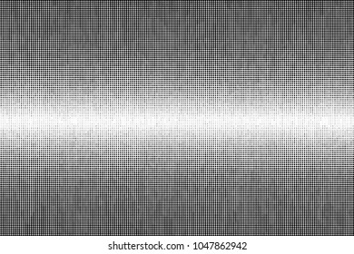 Grunge halftone dots pattern texture background. Black and white paint stains. Modern dotted vector illustration. Abstract wavy lines. Points backdrop. Grungy spotted pattern
