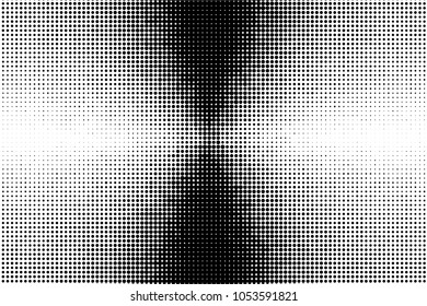 Grunge halftone dots pattern texture background. Black pixels. Modern dotted vector illustration. Abstract wavy lines. Points backdrop. Grungy spotted pattern