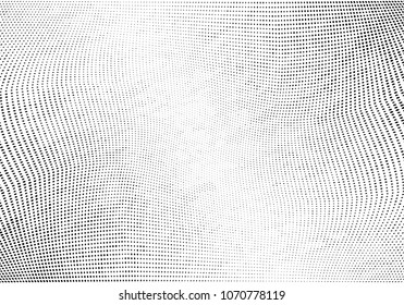 Grunge halftone dots pattern texture background. Abstract curves. Points backdrop. Wavy dotted spotted 
pattern. Modern abstract dotted template vector illustration for design, covers, web  banners