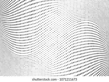 Grunge halftone dots pattern texture background. Abstract curves. Points backdrop. Wavy dotted spotted 
pattern. Modern abstract dotted template vector illustration for design, covers, web  banners