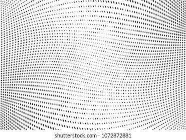 Grunge halftone dots pattern texture background. Abstract curves. Points backdrop. Wavy dotted spotted 
pattern. Modern abstract dotted template vector illustration for design, covers, web  banners