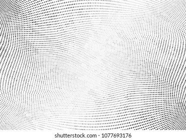 Grunge halftone dots pattern texture background. Abstract curves. Points backdrop. Wavy dotted spotted 
pattern. Modern abstract dotted template vector illustration for design, covers, web  banners