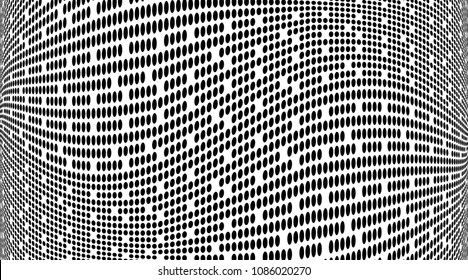 Grunge halftone dots pattern texture background. Pixels art. Modern dotted vector illustration. Abstract wavy lines. Points backdrop. Grungy spotted pattern. Wide image