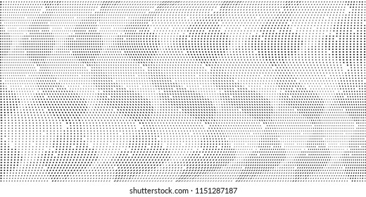 Grunge halftone dots pattern texture background. Pixels ornament. Modern dotted vector illustration. Abstract wavy lines. Points backdrop. Grungy spotted patter