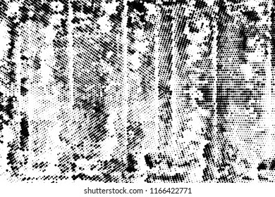 Grunge halftone dots pattern texture background. Modern dotted illustration. Abstract curves. Grungy frame. Geometric spotted pattern. Monochrome template for web design, covers, web sites, banners
