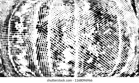 Grunge halftone dots pattern texture background. Modern dotted vector illustration. Abstract curves. Grungy frame. Geometric spotted pattern. Monochrome template for web design,  web sites, banners