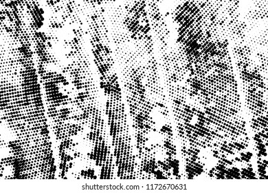 Grunge halftone dots pattern texture background. Modern dotted vector illustration. Abstract curves. Grungy frame. Geometric spotted pattern. Monochrome template for web design, covers, banners