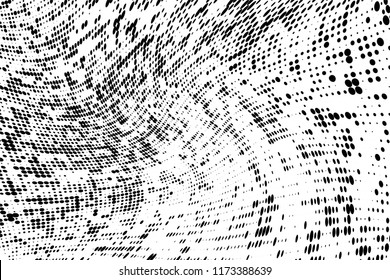 Grunge halftone dots pattern texture background. Modern dotted vector illustration. Abstract curves. Grungy frame. Geometric spotted pattern. Monochrome template for web design, covers, banners