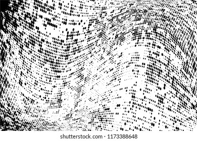 Grunge halftone dots pattern texture background. Modern dotted vector illustration. Abstract curves. Grungy frame. Geometric spotted pattern. Monochrome template for web design, covers, banners