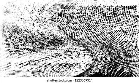 Grunge halftone dots pattern texture background.  Abstract curves. Grungy frame. Geometric spotted pattern. Monochrome black and white vector illustration. for web design, covers, web sites, banners