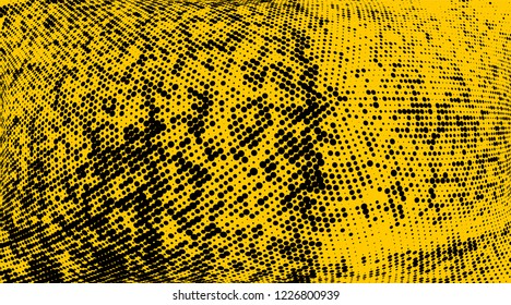 Grunge halftone dots pattern texture background.  Abstract curves. Grungy frame. Geometric spotted pattern. Monochrome wide vector illustration. for web design, covers, web sites, banners