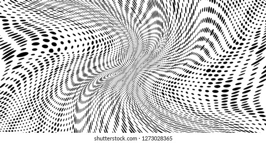 Grunge halftone dots pattern texture background. Black pixels. Modern dotted vector illustration. Abstract wavy lines. Points backdrop. Polka dots ornament