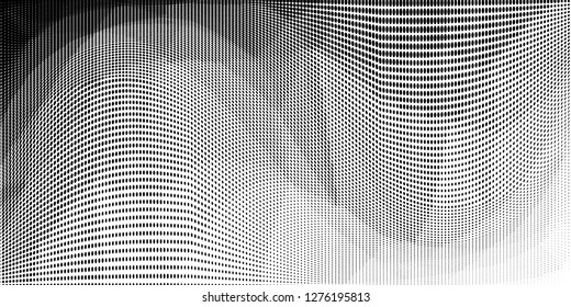 Grunge halftone dots pattern texture background. Low poly design. Modern dotted vector illustration. Abstract wavy lines. Triangular polygon backdrop