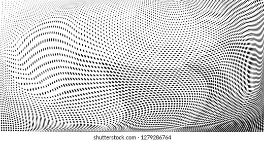Grunge halftone dots pattern texture background. Low poly design. Modern dotted vector illustration. Abstract wavy lines. Triangular polygon backdrop