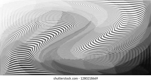 Grunge halftone dots pattern texture background. Low poly design. Modern dotted vector illustration. Abstract wavy lines. Triangular polygon backdrop