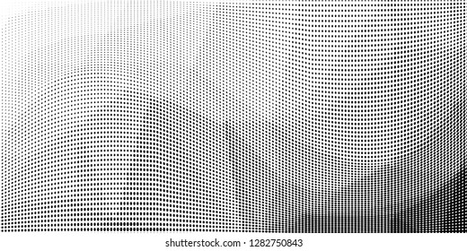 Grunge halftone dots pattern texture background. Low poly design. Modern dotted vector illustration. Abstract wavy lines. Triangular polygon backdrop