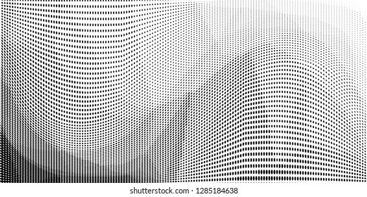 Grunge halftone dots pattern texture background. Low poly design. Modern dotted vector illustration. Abstract wavy lines. Triangular polygon backdrop