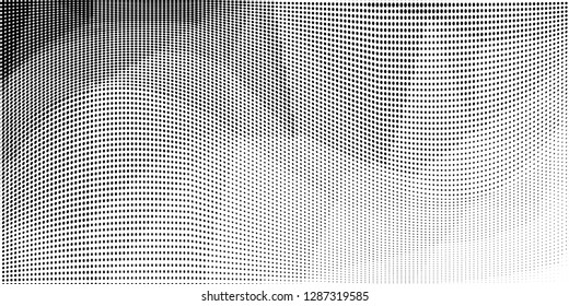 Grunge halftone dots pattern texture background. Modern dotted vector illustration. Abstract wavy lines. 
