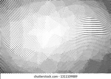 Grunge halftone dots pattern texture background. Low poly design. Modern dotted vector illustration. Abstract wavy lines. Triangular polygon backdrop