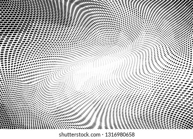 Grunge halftone dots pattern texture background. Low poly design. Modern dotted vector illustration. Abstract wavy lines. Triangular polygon backdrop