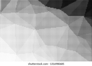 Grunge halftone dots pattern texture background. Low poly design. Modern dotted vector illustration. Abstract wavy lines. Triangular polygon backdrop