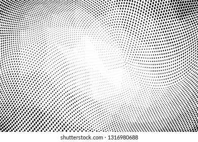 Grunge halftone dots pattern texture background. Low poly design. Modern dotted vector illustration. Abstract wavy lines. Triangular polygon backdrop