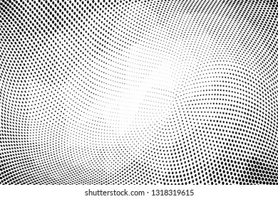 Grunge halftone dots pattern texture background. Low poly design. Modern dotted vector illustration. Abstract wavy lines. Triangular polygon backdrop