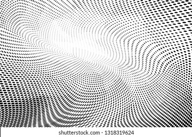 Grunge halftone dots pattern texture background. Low poly design. Modern dotted vector illustration. Abstract wavy lines. Triangular polygon backdrop