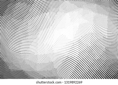 Grunge halftone dots pattern texture background. Low poly design. Modern dotted vector illustration. Abstract wavy lines. Triangular polygon backdrop