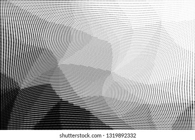Grunge halftone dots pattern texture background. Low poly design. Modern dotted vector illustration. Abstract wavy lines. Triangular polygon backdrop