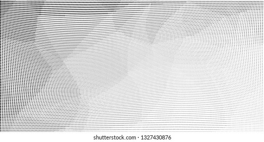 Grunge halftone dots pattern texture background. Low poly design. Modern dotted panoramic vector illustration. Abstract wavy lines. Triangular polygon black and white backdrop