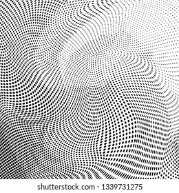 Grunge halftone dots pattern texture background. Low poly design. Modern dotted panoramic vector illustration. Abstract wavy lines. Triangular polygon black and white backdrop
