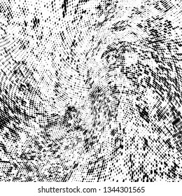 Grunge halftone dots pattern texture background. Dotted black and white  vector illustration. Abstract curves. Monochrome  backdrop for web design, covers, web sites, banners