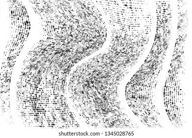 Grunge halftone dots pattern texture background. Dotted black and white  vector illustration. Abstract curves. Monochrome  backdrop for web design, covers, web sites, banners
