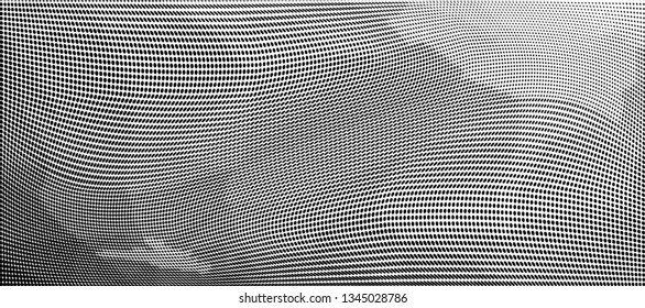 Grunge halftone dots pattern texture background. Low poly design. Modern dotted vector illustration. Abstract wavy lines. Triangular polygon backdrop