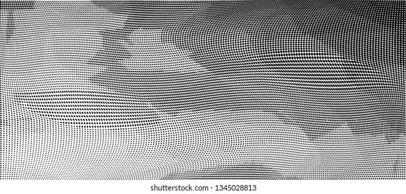 Grunge halftone dots pattern texture background. Low poly design. Modern dotted vector illustration. Abstract wavy lines. Triangular polygon backdrop