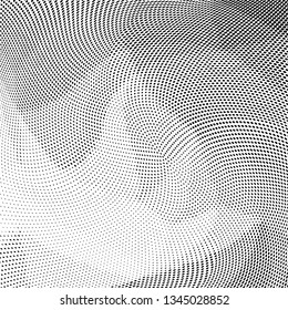 Grunge halftone dots pattern texture background. Low poly design. Modern dotted vector illustration. Abstract wavy lines. Triangular polygon backdrop