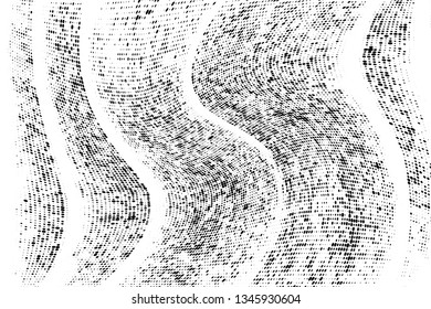 Grunge halftone dots pattern texture background. Dotted black and white  vector illustration. Abstract curves. Monochrome  backdrop for web design, covers, web sites, banners
