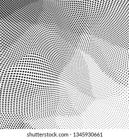 Grunge halftone dots pattern texture background. Low poly design. Modern dotted vector illustration. Abstract wavy lines. Triangular polygon backdrop