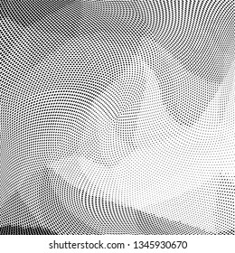 Grunge halftone dots pattern texture background. Low poly design. Modern dotted vector illustration. Abstract wavy lines. Triangular polygon backdrop