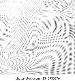 Grunge halftone dots pattern texture background. Low poly design. Modern dotted vector illustration. Abstract wavy lines. Triangular polygon backdrop