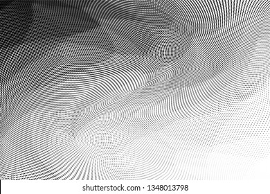 Grunge halftone dots pattern texture background. Low poly design. Modern dotted vector illustration. Abstract wavy lines. Triangular polygon backdrop