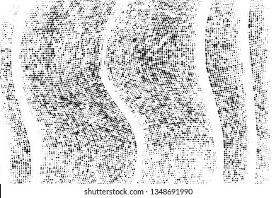 Grunge halftone dots pattern texture background.  Dotted black and white vector illustration. Abstract curves. Geometric spotted pattern. Monochrome template for web design, covers, web sites, banners