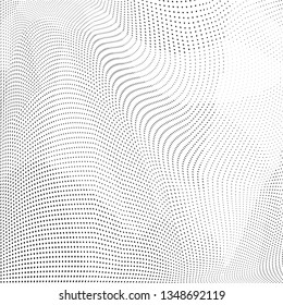 Grunge halftone dots pattern texture background. Low poly design. Modern dotted vector illustration. Abstract wavy lines. Triangular polygon backdrop