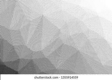 Grunge halftone dots pattern texture background. Low poly design. Modern dotted vector illustration. Abstract wavy lines. Triangular polygon black and white backdrop