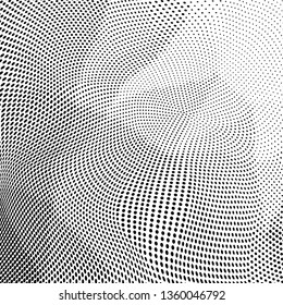 Grunge halftone dots pattern texture background. Low poly design. Modern dotted vector illustration. Abstract wavy lines. Triangular polygon backdrop