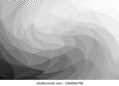 Grunge halftone dots pattern texture background. Low poly design. Modern dotted vector illustration. Abstract wavy lines. Triangular polygon backdrop