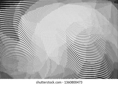Grunge halftone dots pattern texture background. Low poly design. Modern dotted vector illustration. Abstract wavy lines. Triangular polygon backdrop