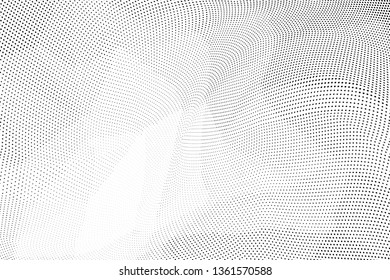 Grunge halftone dots pattern texture background. Low poly design. Modern dotted vector illustration. Abstract wavy lines. Triangular polygon backdrop