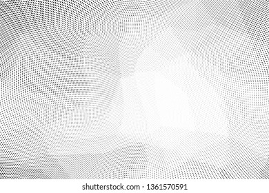 Grunge halftone dots pattern texture background. Low poly design. Modern dotted vector illustration. Abstract wavy lines. Triangular polygon backdrop